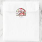 Aangepaste Kerstmis één foto  Ronde Sticker (Tas)