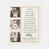 Aangepaste Kerstmis Familie Foto Collage Gezegden Fleece Deken (Voorkant)