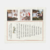 Aangepaste Kerstmis Familie Foto Collage Gezegden Fleece Deken (Voorkant (Horizontaal))