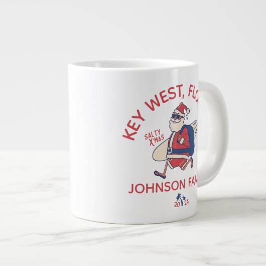 Aangepaste Kerstmis Familie Strand Vakantie Matchi Grote Koffiekop (Voorkant rechts)