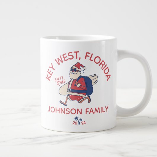 Aangepaste Kerstmis Familie Strand Vakantie Matchi Grote Koffiekop (Rechts)