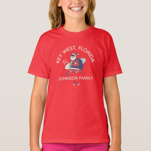 Aangepaste Kerstmis Familie Strand Vakantie Matchi T-shirt (Voorkant)