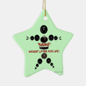 Aangepaste Kerstmis Gewicht Lifter Keramisch Ornament (Rechts)