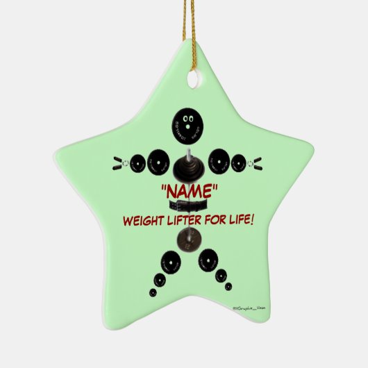 Aangepaste Kerstmis Gewicht Lifter Keramisch Ornament (Rechts)