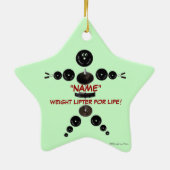 Aangepaste Kerstmis Gewicht Lifter Keramisch Ornament (Achterkant)