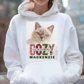 Aangepaste Kerstmis Gezellig Seizoen Foto & Naam Hoodie