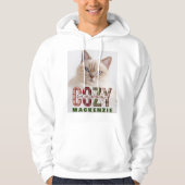 Aangepaste Kerstmis Gezellig Seizoen Foto & Naam Hoodie (Voorkant)