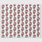 Aangepaste Kerstmis Gezicht Gift Wrap Familie Foto Cadeaupapier (Vlak)