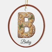 Aangepaste Kerstmis Gingerbread Letter B Monogram Keramisch Ornament (Links)