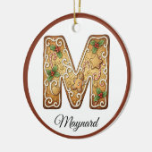 Aangepaste Kerstmis Gingerbread Letter M Monogram Keramisch Ornament (Links)