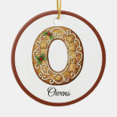 Aangepaste Kerstmis Gingerbread Letter O Monogram Keramisch Ornament (Voorkant)