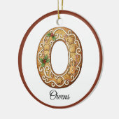 Aangepaste Kerstmis Gingerbread Letter O Monogram Keramisch Ornament (Links)
