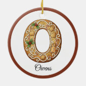 Aangepaste Kerstmis Gingerbread Letter O Monogram Keramisch Ornament (Achterkant)
