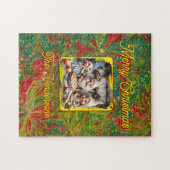 Aangepaste Kerstmis Groen Rood Goud abstract gemar Legpuzzel (Horizontaal)