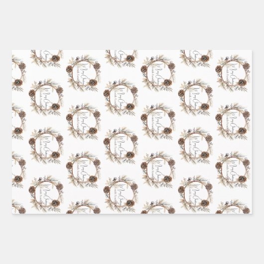 Aangepaste Kerstmis Groeten Inpakpapier Vel (Voorkant)