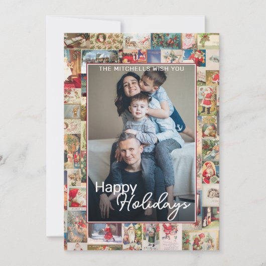 Aangepaste Kerstmis Groeten Patroon Feestdagenkaart (Voorkant)