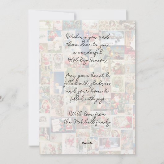 Aangepaste Kerstmis Groeten Patroon Feestdagenkaart (Achterkant)