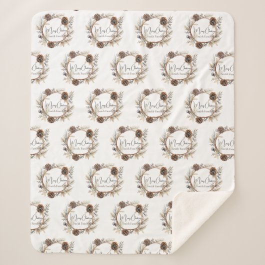 Aangepaste Kerstmis Groeten Sherpa Deken (Voorkant)