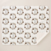 Aangepaste Kerstmis Groeten Sherpa Deken (Voorkant (horizontaal))