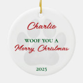 Aangepaste Kerstmis Keeshond Hond Keramisch Ornament (Achterkant)