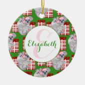 Aangepaste Kerstmis Koala's Groen Keramisch Ornament (Voorkant)