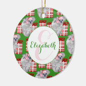 Aangepaste Kerstmis Koala's Groen Keramisch Ornament (Links)