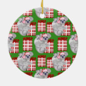 Aangepaste Kerstmis Koala's Groen Keramisch Ornament (Achterkant)
