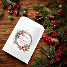 Aangepaste Kerstmis krans met waterverf hulst