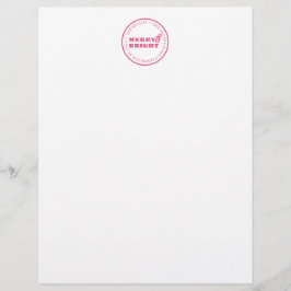 Aangepaste Kerstmis Letterhead Design Roze Briefhoofd