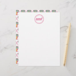 Aangepaste Kerstmis Letterhead Design Roze Briefhoofd