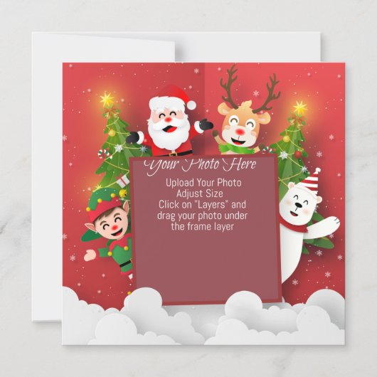 Aangepaste kerstmis magnetische uitnodiging (Voorkant)