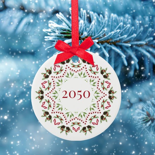 Aangepaste Kerstmis Mandala gepersonaliseerd Keramisch Ornament