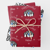 Aangepaste Kerstmis met Cute Penguin Inpakpapier Vel (In situ)