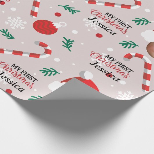 Aangepaste kerstmis met fotokerstmis cadeaupapier (Hoek)