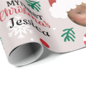 Aangepaste kerstmis met fotokerstmis cadeaupapier (Rol Hoek)