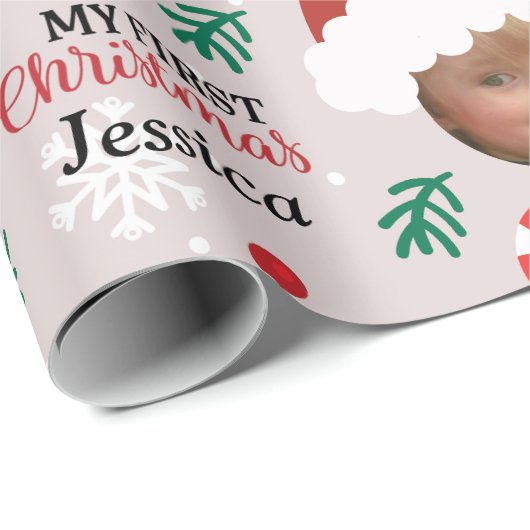 Aangepaste kerstmis met fotokerstmis cadeaupapier (Rol Hoek)