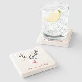 Aangepaste Kerstmis minimalistische moderne rendie Stenen Onderzetter (Zijkant)