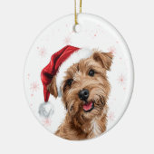 Aangepaste Kerstmis Norfolk Terrier Hond Keramisch Ornament (Links)