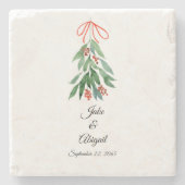 Aangepaste kerstmis op maat stenen onderzetter (Voorkant)