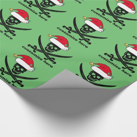 Aangepaste Kerstmis Pirate Santa Cadeaupapier (Hoek)