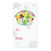 Aangepaste Kerstmis Sneeuwman Gift Labels (Voorkant)