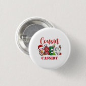 Aangepaste Kerstmis Teamlid Kerst Doodle Ronde Button 3,2 Cm (Voorkant /achterkant)