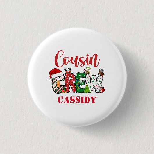 Aangepaste Kerstmis Teamlid Kerst Doodle Ronde Button 3,2 Cm (Voorkant)