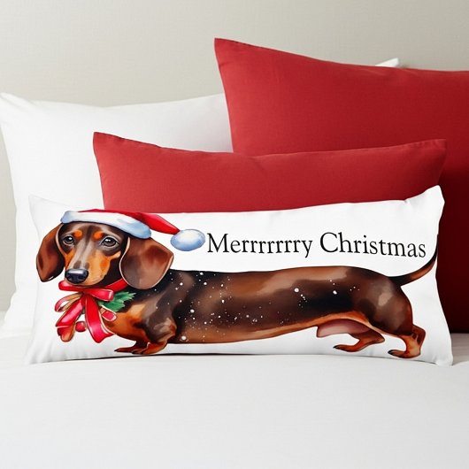Aangepaste Kerstmis teckel Cute Lichaamskussen