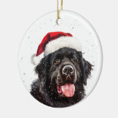 Aangepaste Kerstmis voor Newfoundland Honden Keramisch Ornament (Links)