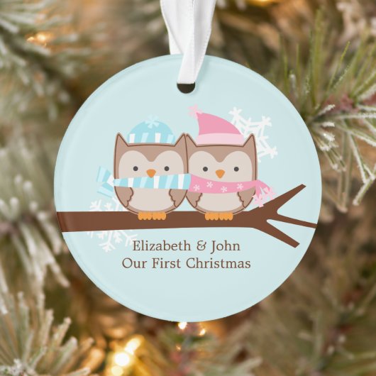 Aangepaste Kerstmis voor Owl Couple Ornament (Boom)