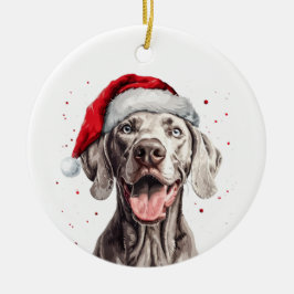 Aangepaste Kerstmis Weimaraner Hond Keramisch Ornament