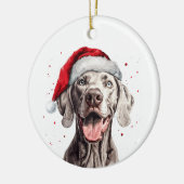 Aangepaste Kerstmis Weimaraner Hond Keramisch Ornament (Links)