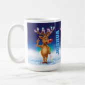 Aangepaste kerstmok, Rudolph en licht. koffie M Koffiemok (Links)
