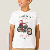 Aangepaste kerstmotorfietsfamilie t-shirt (Voorkant)